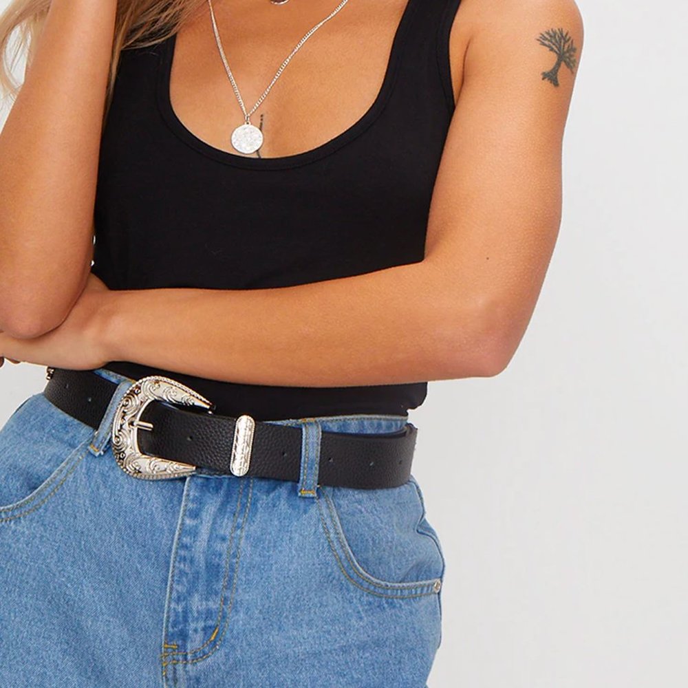BELT • Black Western Stud Belt • Size S/M